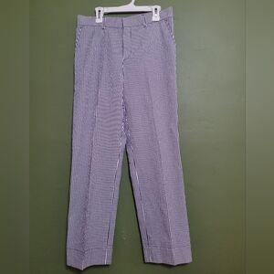 Bogner Blue & White Striped Cropped Pants US 6 EU 72 Stretch Cotton